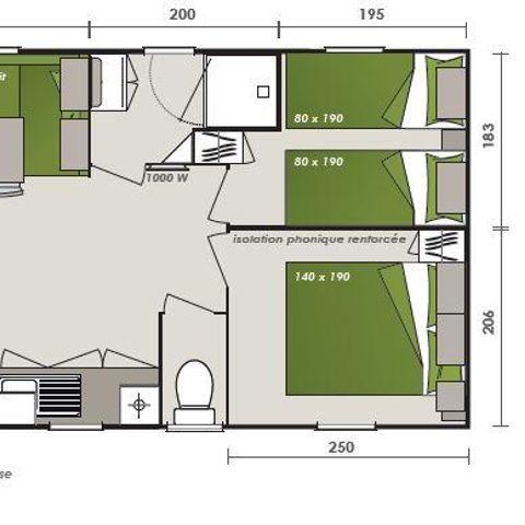 Stacaravan 4 personen - IRM Loggia Bay (2 kamers)