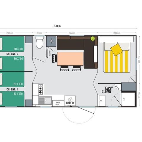 MOBILHOME 6 personas - Loft Premium 32/33m² - Aire acondicionado TV