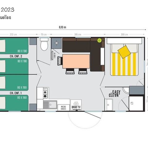 MOBILHOME 6 personas - Loft Premium 31m² vista piscina + CLIM TV