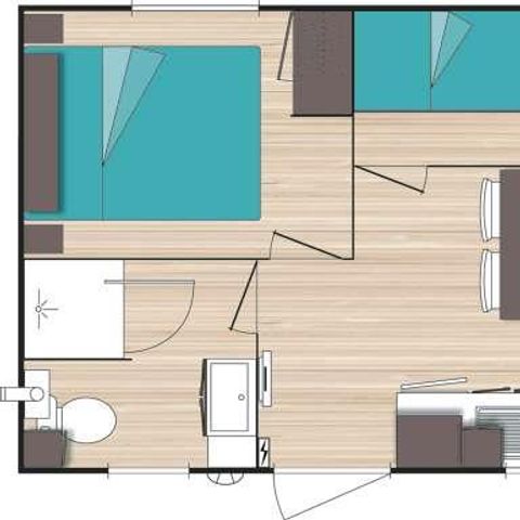 MOBILHOME 4 personas - MH2 Eco, con instalaciones sanitarias