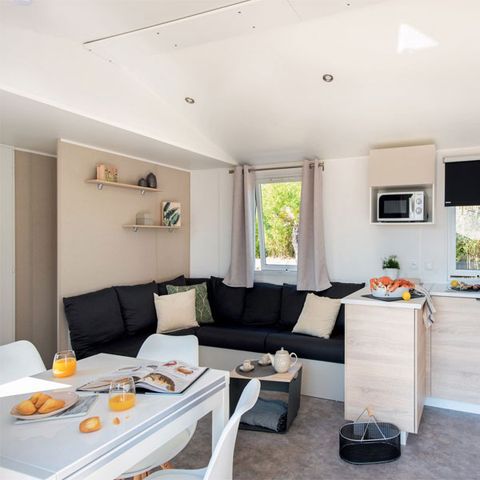 MOBILHOME 6 personas - Premium 35m² 3 habitaciones - Terraza cubierta + TV + BT + Plancha 6 pers.