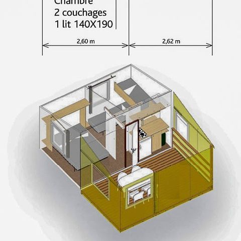 BUNGALOWZELT 5 Personen - TITHOME 2 Schlafzimmer