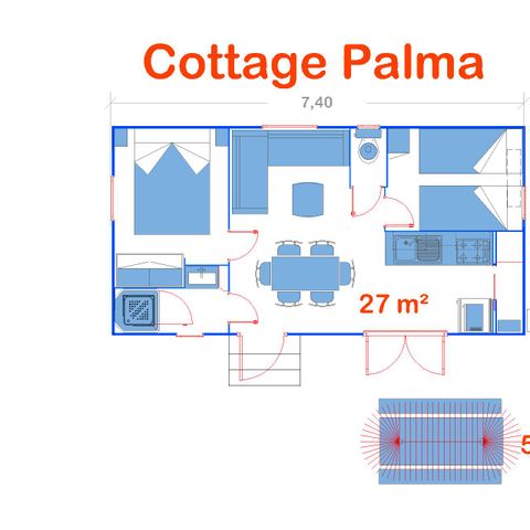 MOBILHOME 6 personas - Cabaña estándar