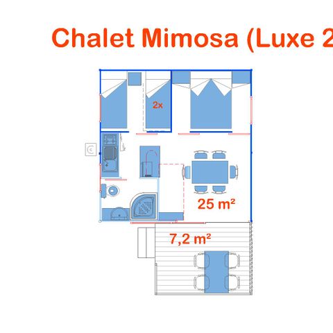 CHALET 4 persone - Lusso 2 camere da letto