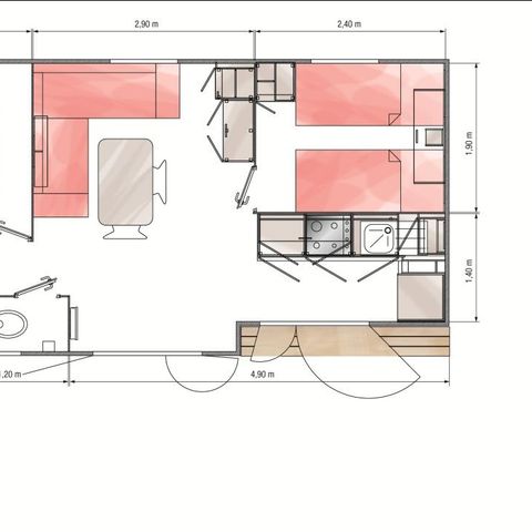 MOBILHOME 4 personas - Cottage FAMILY PMR 4 personas