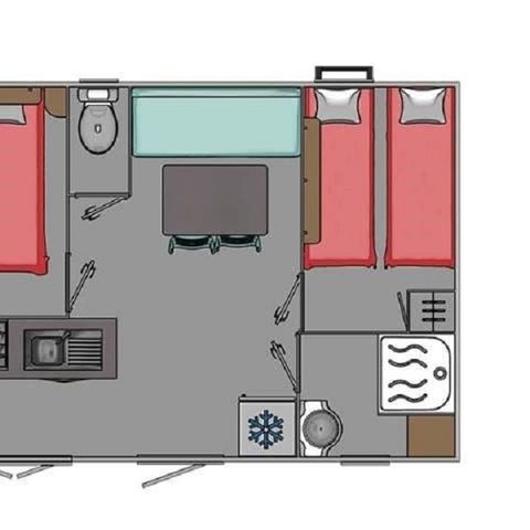 MOBILHOME 8 personas - Familia - 2 Mobiles Casa 2 dormitorios