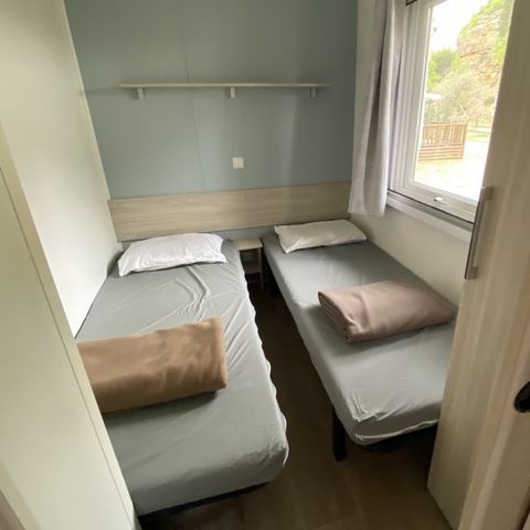 MOBILHEIM 6 Personen - Mobilheim 010 (3 Schlafzimmer, 1 Badezimmer) - Klimaanlage, TV - Überdachte Terrasse