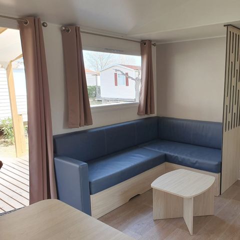 MOBILHOME 6 personnes - 3 chambres - 1 salle d'eau - (Clim, TV) - Terrasse semi-couverte