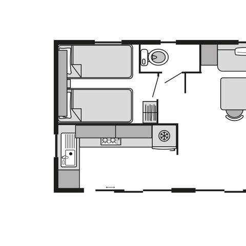 MOBILHEIM 4 Personen - Riviera Standard Klimatisiert