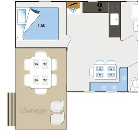 CASA MOBILE 6 persone - Lavande - 28m² - 3 camere da letto