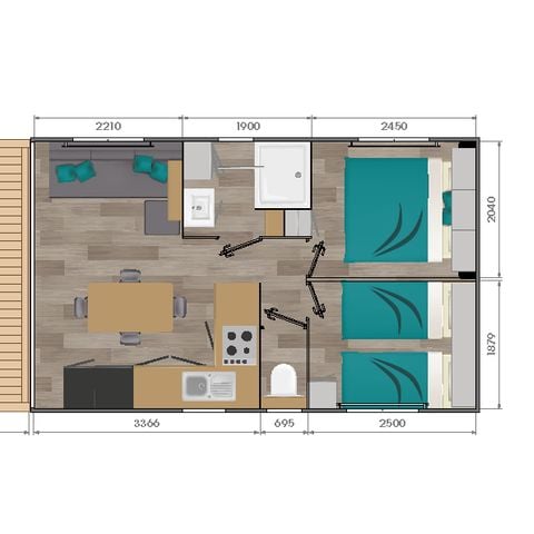 MOBILE HOME 4 people - RAGUENES 2 bedrooms 4 people