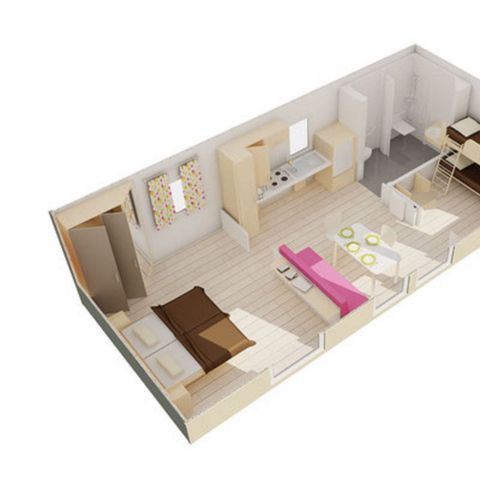 MOBILHOME 4 personas - Confort +2 Habitaciones 4 Pers PMR