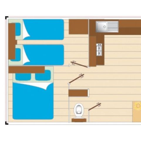 CASA MOBILE 4 persone - Cocoon 2 camere da letto 21m