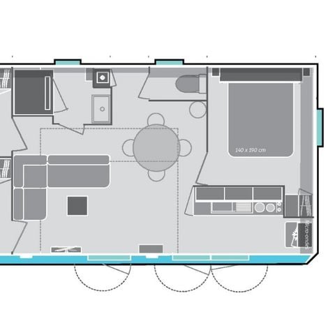 MOBILHOME 6 personnes - Premium 3 chambres 34m²