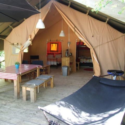 CANVAS AND WOOD TENT 6 people - LUXURY PRIVATE SANITAIR