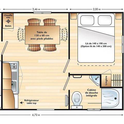 MOBILE HOME 6 people - AZUR - 2 bedrooms with TV