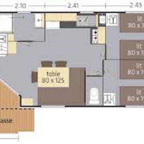 MOBILHEIM 5 Personen - "Ancolie" 3 Zimmer