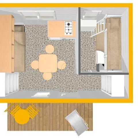 CHALET 2 people - YELLOW CABANON without sanitary facilities