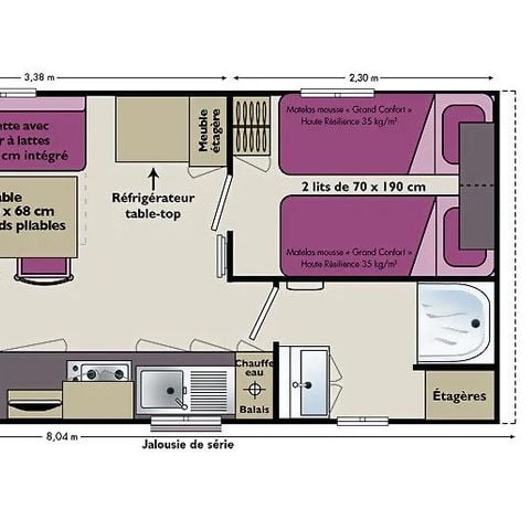 MOBILHOME 5 personnes - Farniente Peps - TV - WIFI