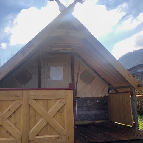 TENTE TOILE ET BOIS 4 personnes - LODGE SKALI - sans sanitaires