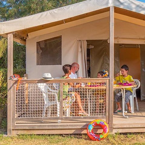 SAFARITENT 5 personen - Eco Lodge Tent | 2 Slaapkamers | 4/5 Pers | Geen badkamer