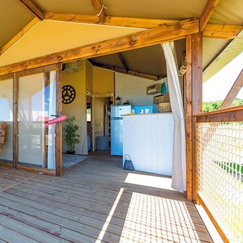 TENTE TOILE ET BOIS 5 personnes - Lodge | 2 Ch. | 4/5 Pers. | Sans SDB