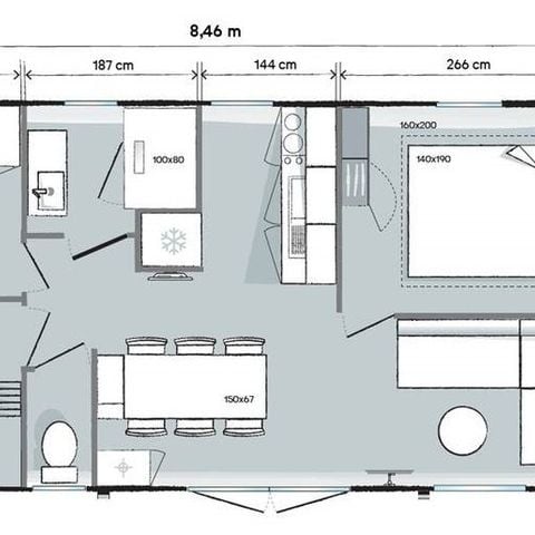 MOBILHOME 2 personas - 3 habitaciones