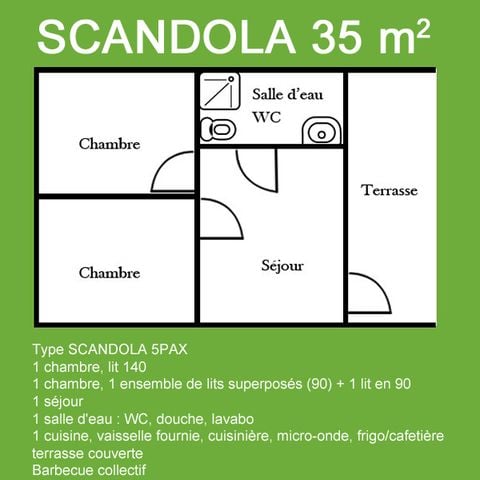 Chalet 5 personen - Scandola (Aankomst zaterdag)