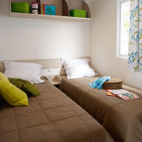 MOBILHOME 6 personas - Confort 32m² (3 habitaciones) + terraza descubierta 10m² + TV 6 pers.