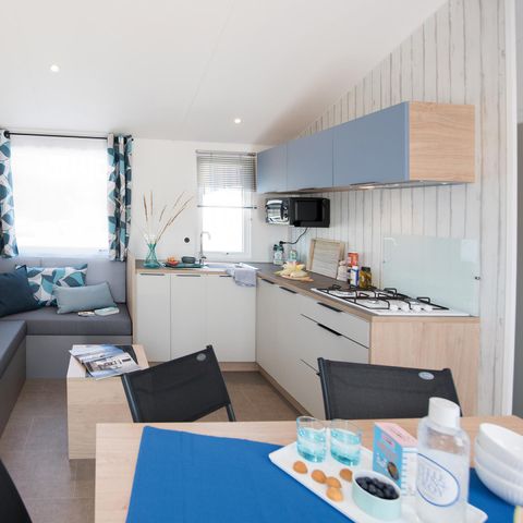 MOBILE HOME 6 people - Premium 30m² (3 bedrooms) + terrace 15m² + linen + towels + LV + TV 6 pers.