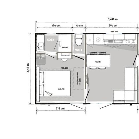 MOBILHOME 4 personas - Cabaña Premium - con aire acondicionado