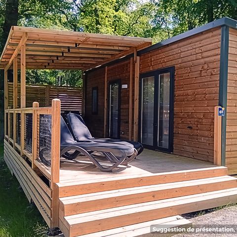 Stacaravan 4 personen - Homeflower Premium 29m² (2 kamers) Terras + TV + ZEEZICHT