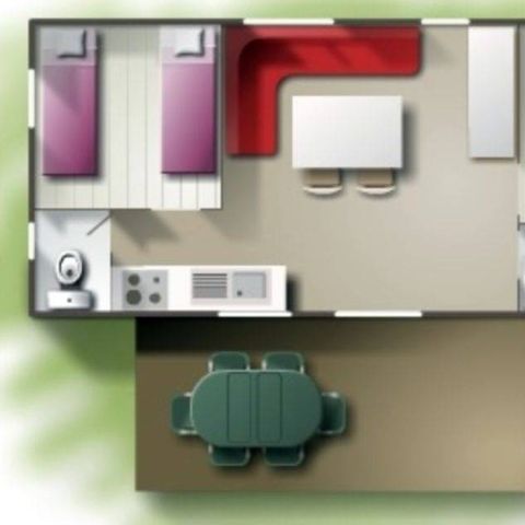 Stacaravan 4 personen - Stacaravan Classique 2 kamers 4 personen, 32 m² (model 2019), Zondag aangekomen