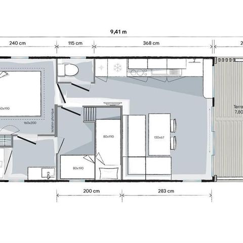 MOBILE HOME 4 people - Privilège - 28 m² (28 sq ft)