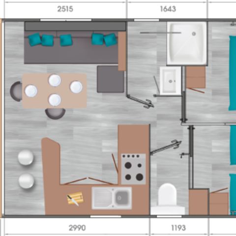 Stacaravan 6 personen - CONFORT+