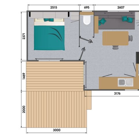 Stacaravan 4 personen - Comfort 27m² 2 kamers (2015)