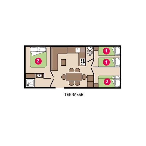 MOBILHOME 6 personas - Familia