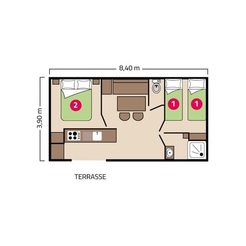 MOBILHOME 4 personnes - Mobil-home Bahia 4 personnes