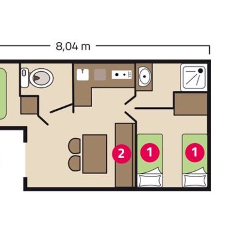 MOBILHEIM 6 Personen - Mobilheim Loggia Eco 4/6 Personen