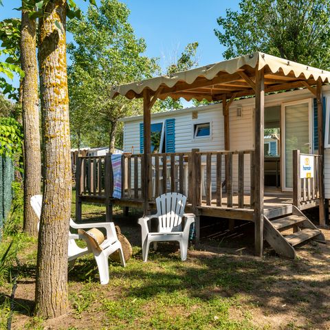 STACARAVAN 6 personen - Mobile-home | Comfort | 2 Slaapkamers | 4/6 Pers. | Verhoogd terras | Airconditioning.