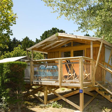 TENDA IN TELA E LEGNO 4 persone - Fiori di campo su trampoli