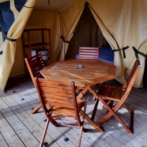 CANVAS AND WOOD TENT 5 people - CONFORT 2ch 5P without sanitary facilities