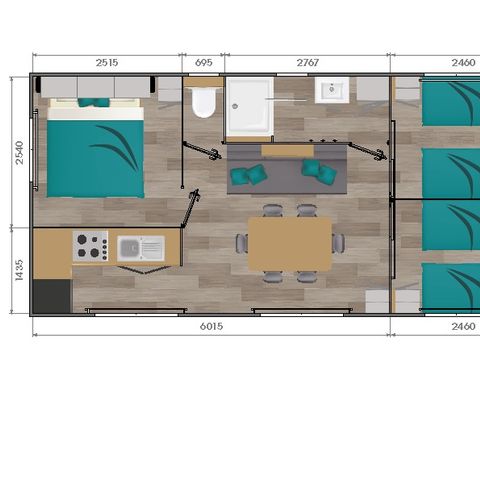 CASA MOBILE 4 persone - Casa mobile Premium 2 camere da letto 4 persone