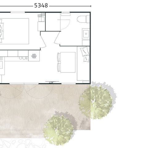 MOBILHOME 2 personas - Mobile home Estudio 20m² - 1 habitación 1 cama doble