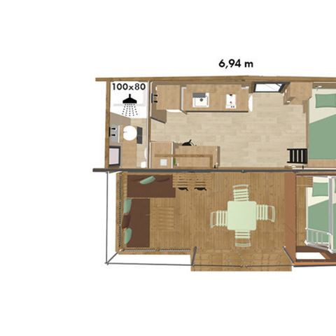 LODGE 5 persone - Piccolo lodge 2 camere da letto 5 persone