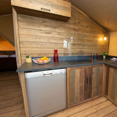 CANVAS AND WOOD TENT 7 people - Lodge Kenya Premium + Nordic bath