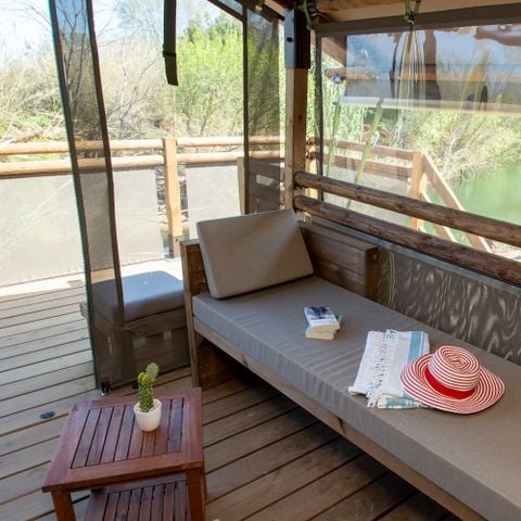 TENDA IN TELA E LEGNO 7 persone - Lodge Kenya Premium + bagno nordico