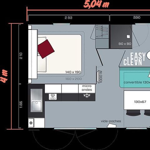 MOBILE HOME 2 people - Comfort (1 bedroom)