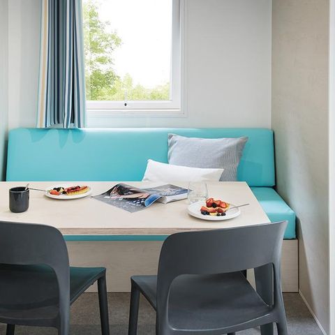 Mobilheim 4 Personen - Confort 22m² 2 Zimmer + halboffene Terrasse auf Stelzen