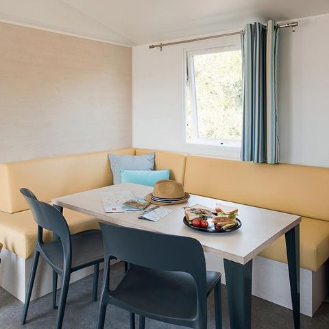 Mobilheim 6 Personen - Confort 27m² 3 Zimmer + Terrasse auf Stelzen